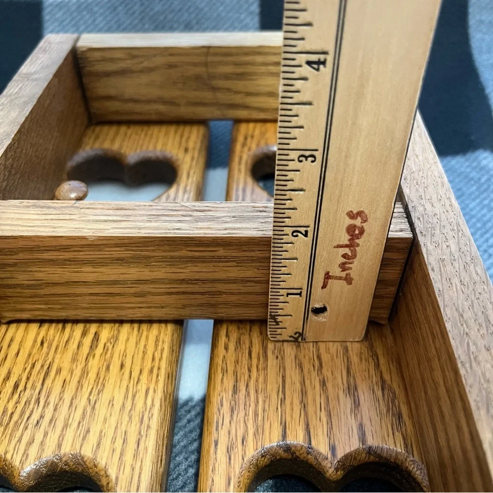 Rustic Amish Handcrafted Wood Wall Mount with Doors Heart Cut-out Peg Hooks
